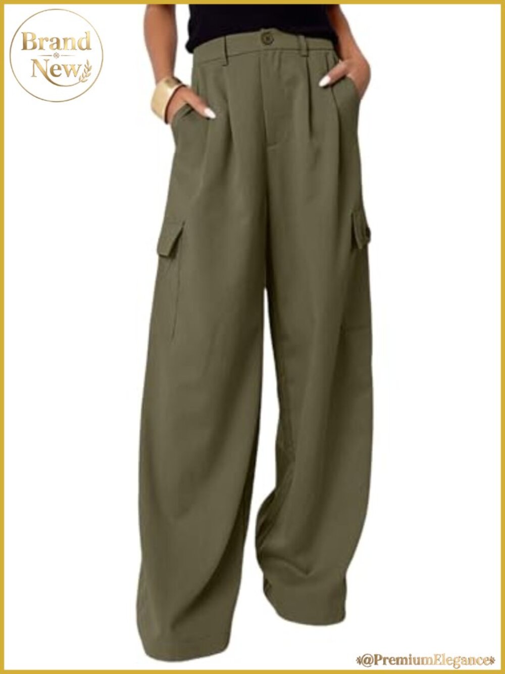 High Waisted Wide Leg Cargo Pants Baggy Casual Work Pants Pockets